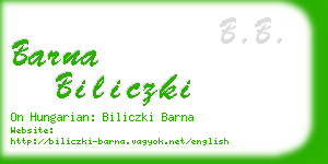 barna biliczki business card